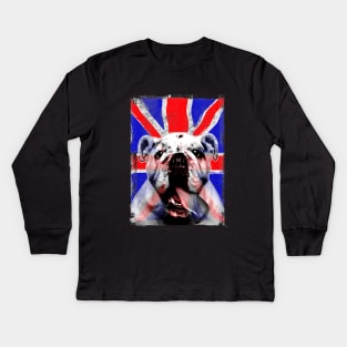 Best of British - Bulldog Union Jack - Platinum Jubilee Kids Long Sleeve T-Shirt